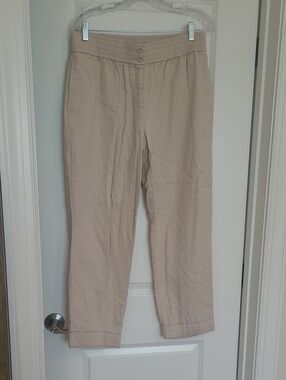 LOFT Outlet Light Beige Elastic Waist Pants